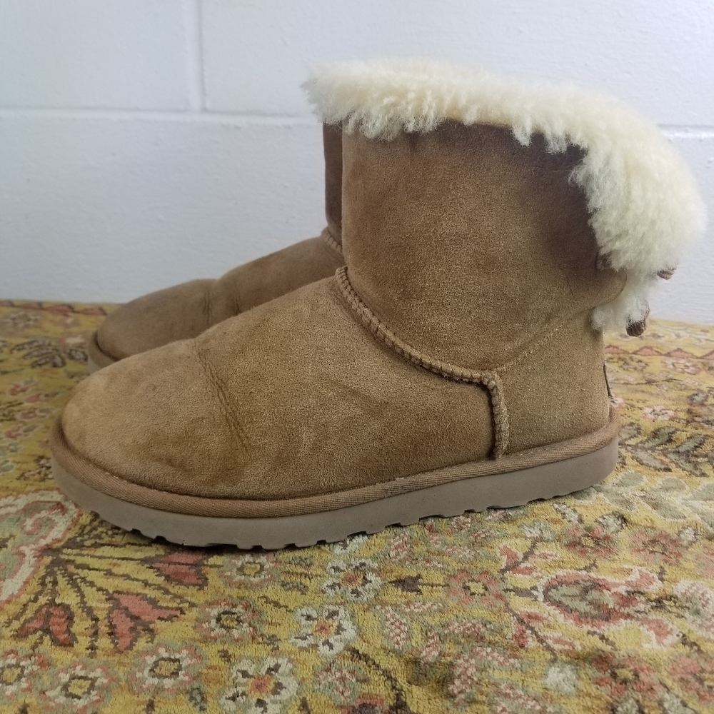 Ugg Bailey Bow mini chestnut short boots - Picture 7 of 10